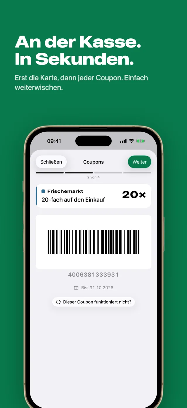 Kassenansicht mit Barcode
